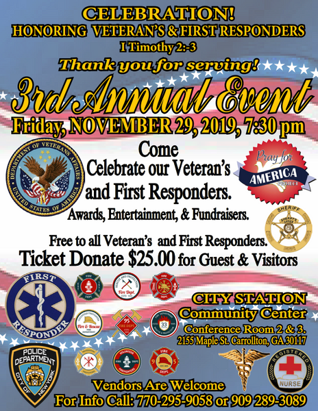3rd Annual Veteran's & First Responders event 2019